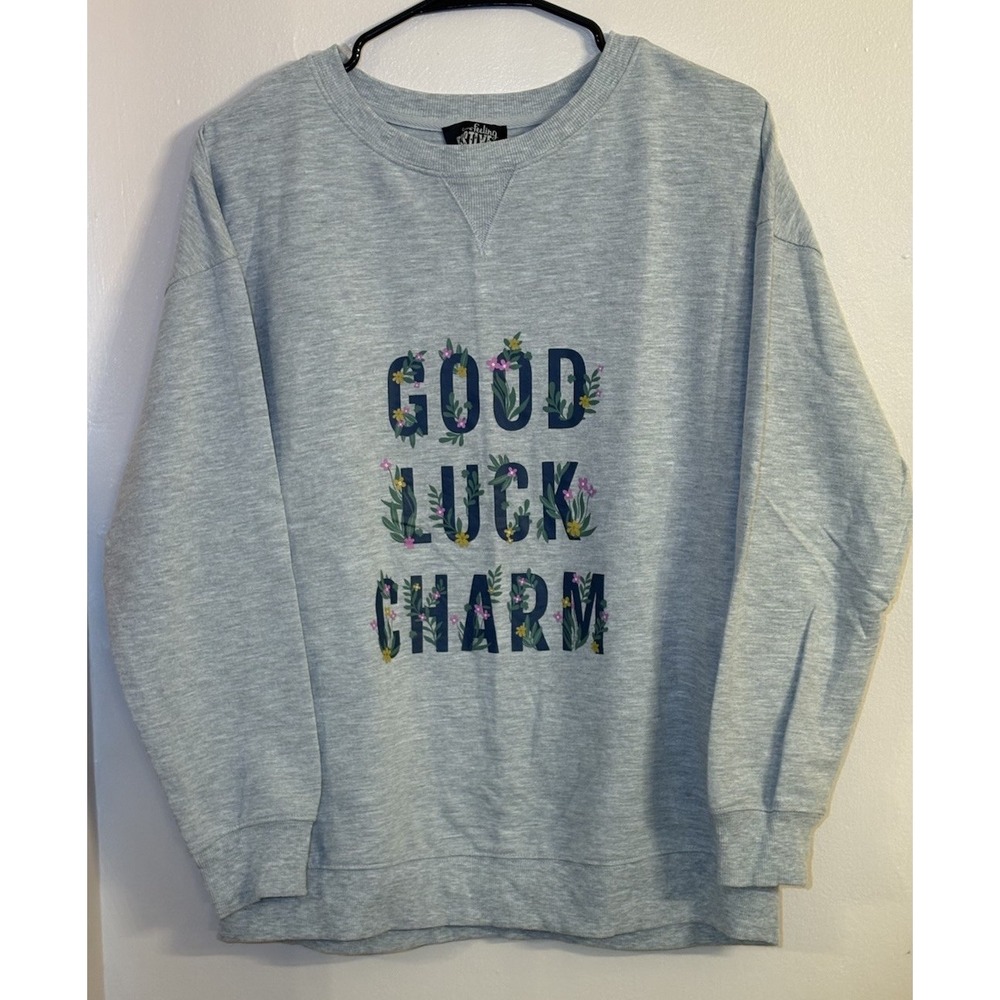 Good Luck‎ Charm Women's Pullover Sweatshirt Size M Feeling Festive Brand